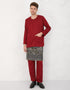 BAJU MELAYU PESAK MEGAT R/FIT (MAROON)